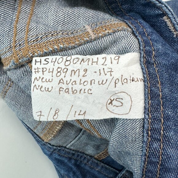 Unbranded Overalls Distressed Crop Women's size XS Blue Denim Jeans - Picture 4 of 4